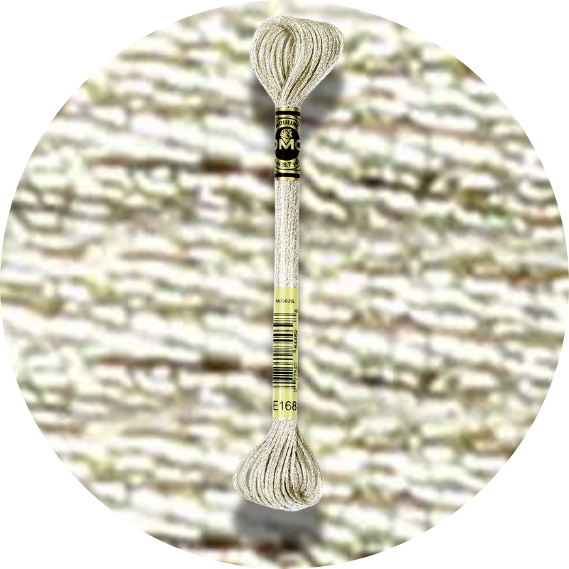 DMC Mouliné Light Effects E168 Metallic Town Mouse Grey