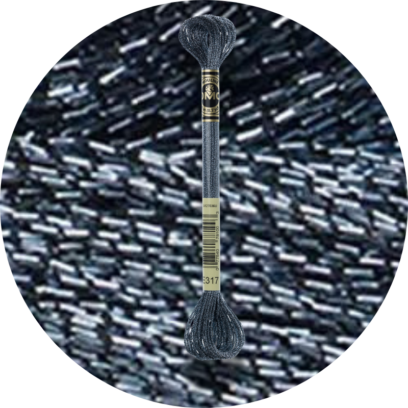 DMC Mouliné Light Effects E317 Metallic Steel