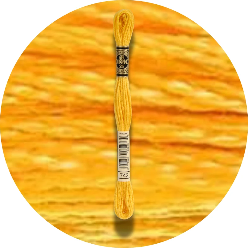 DMC Mouliné Spécial 25, Red/Yellow/Orange Shades 0742