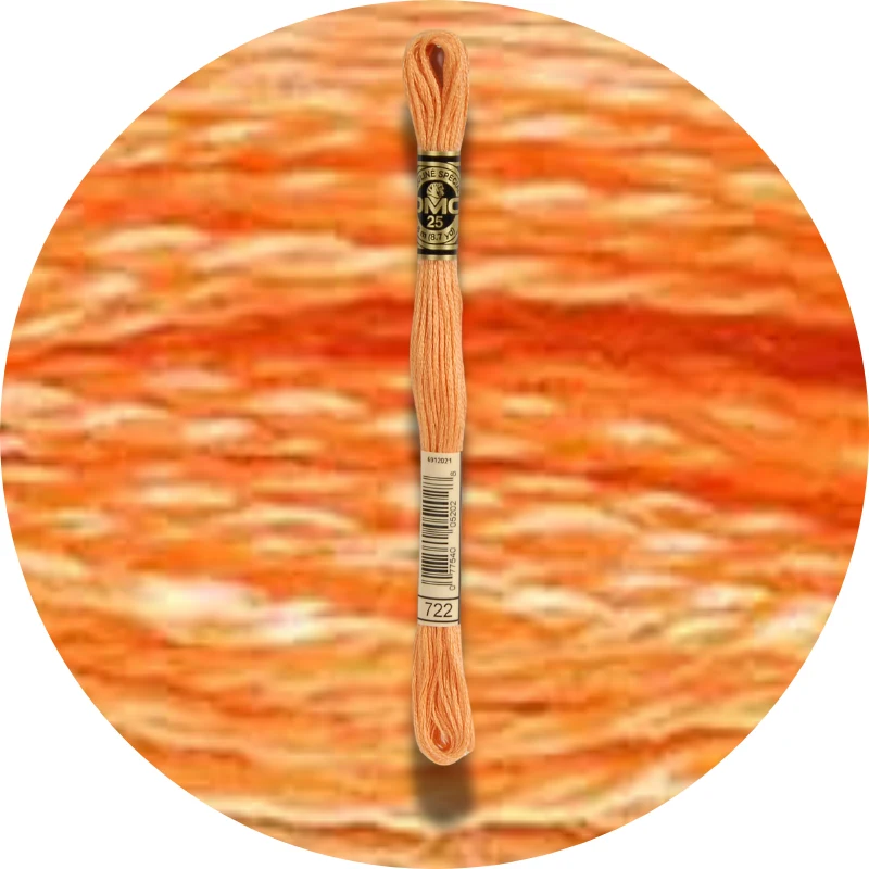 DMC Mouliné Spécial 25, Red/Yellow/Orange Shades 0722