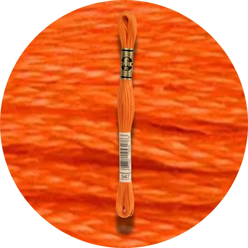 DMC Mouliné Spécial 25, Red/Yellow/Orange Shades 0947