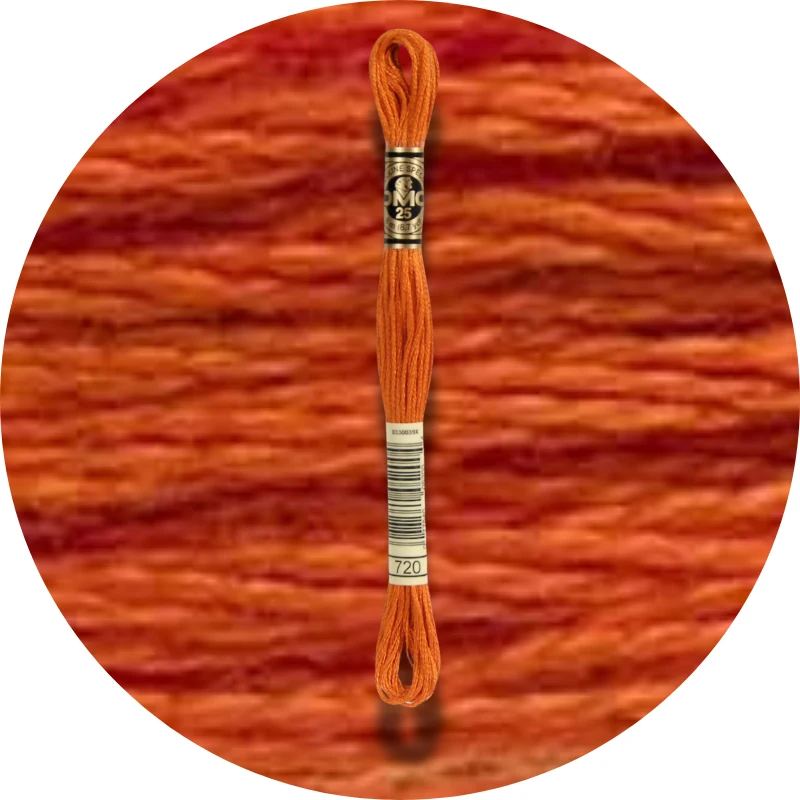 DMC Mouliné Spécial 25, Red/Yellow/Orange Shades 0720