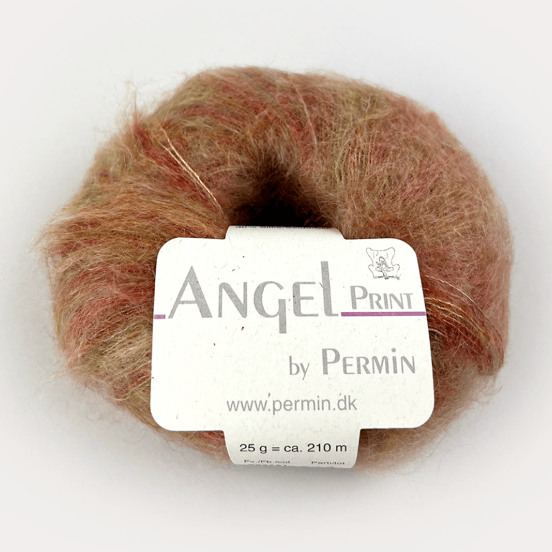 Permin Angel print 51 Coral/Rust