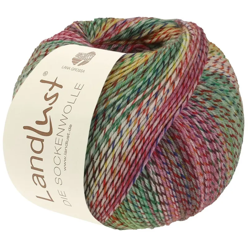 Lana Grossa Landlust Die Sockenwolle 218 Green/Red/Blue/Pink/Yellow/Vanilla