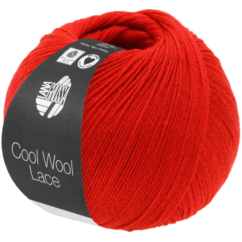 Lana Grossa Cool Wool Lace 68 Bright red