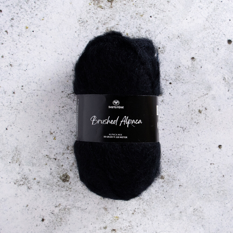 Svarta Fåret Brushed Alpaca 001 Coal black