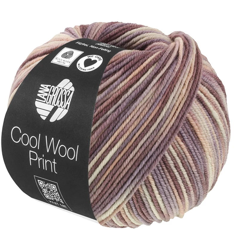 Lana Grossa Cool Wool Print 845 Greige/Beige/Mauve/Taupe/Gray brown