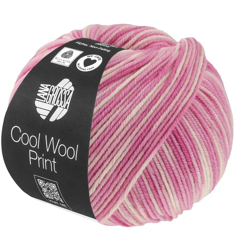 Lana Grossa Cool Wool Print 842 Pink/Fuchsia/Ecru
