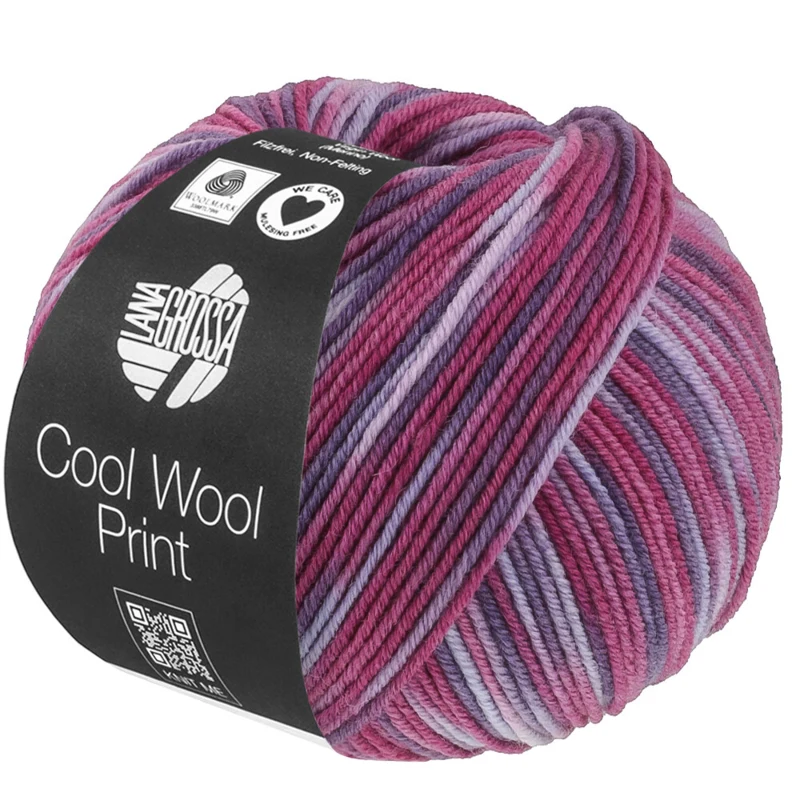 Lana Grossa Cool Wool Print 841 Purple/Dark fuchsia/Red violet