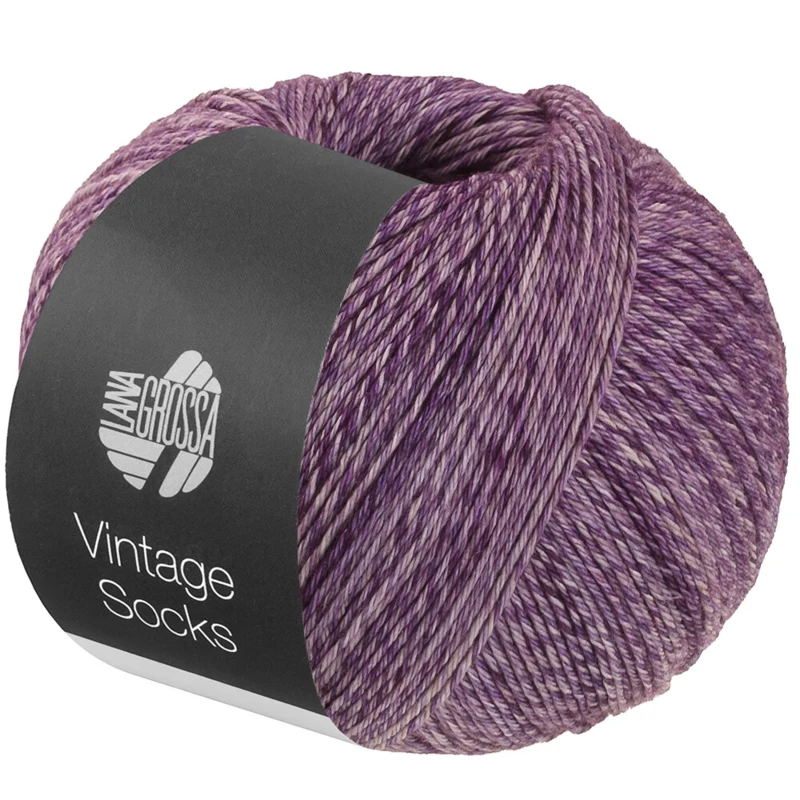 Lana Grossa Vintage Socks 1021 Dark violet/plum heathered