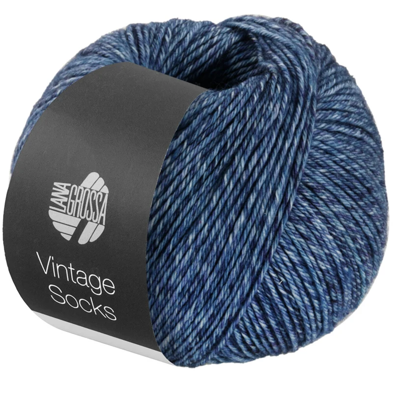 Lana Grossa Vintage Socks 1005 Jeans/gray blue/dark blue heathered