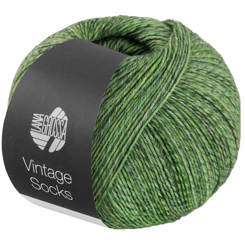 Lana Grossa Vintage Socks 1016 Light-/moss-/grey green heathered
