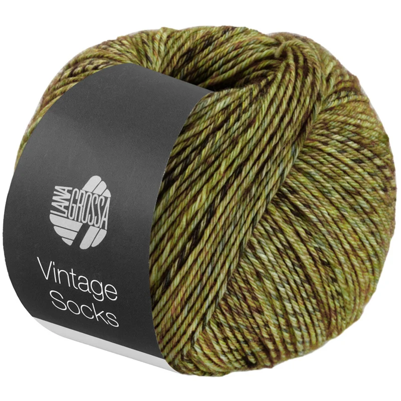 Lana Grossa Vintage Socks 1002 May green/apple green/dark green heathered