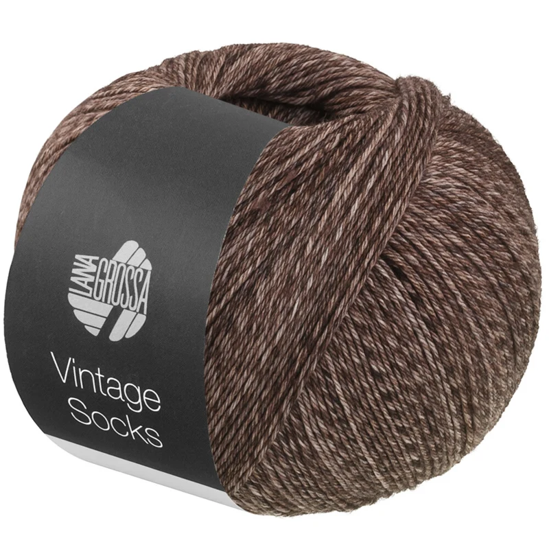 Lana Grossa Vintage Socks 1024 Grey brown/mocha heathered