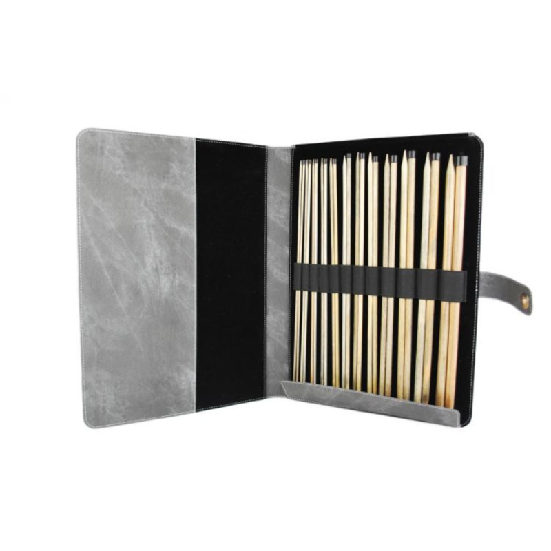 LYKKE Single Pointed Knitting Needle Set Driftwood, Grey, 25 cm