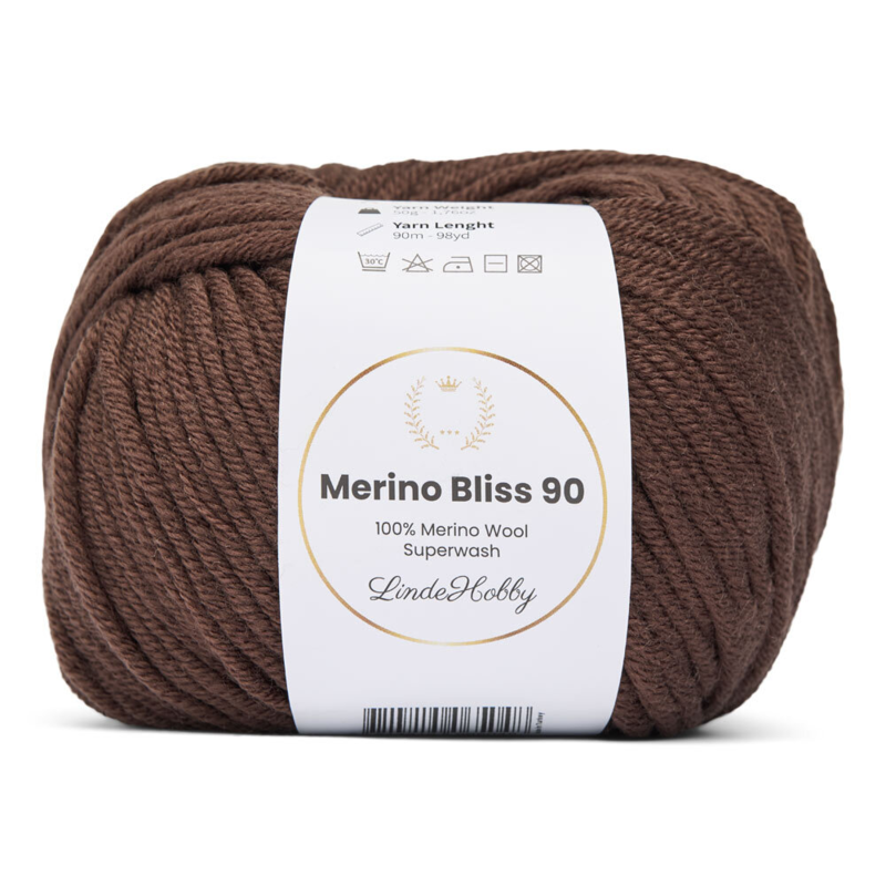 LindeHobby Merino Bliss 90 12 Havana Dark Brown