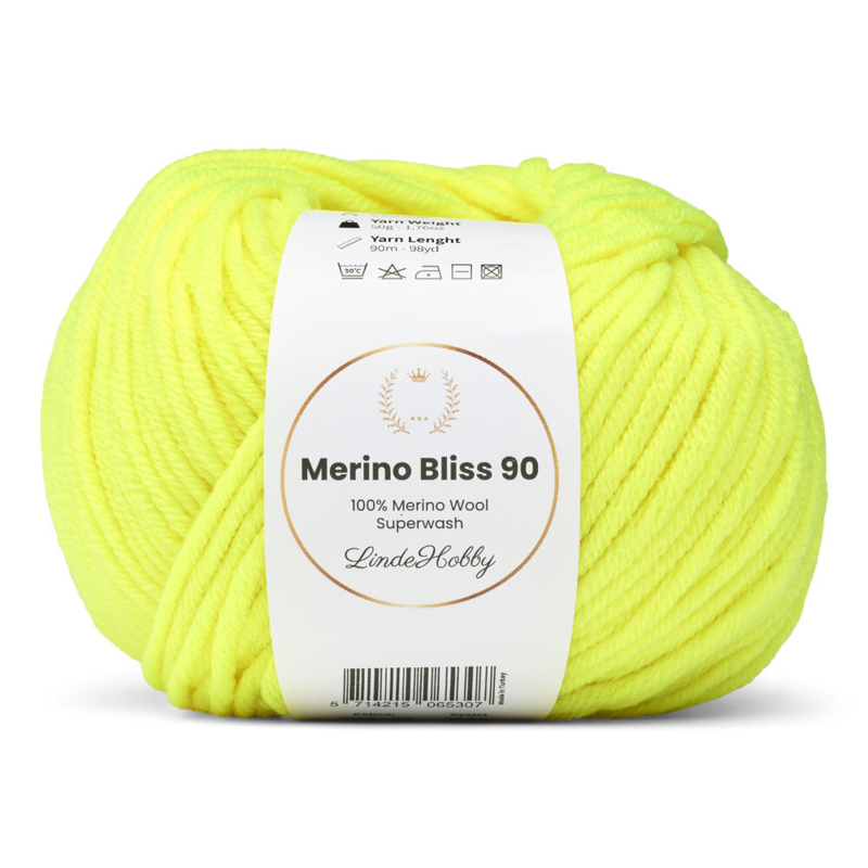 LindeHobby Merino Bliss 90 38 Neon Yellow