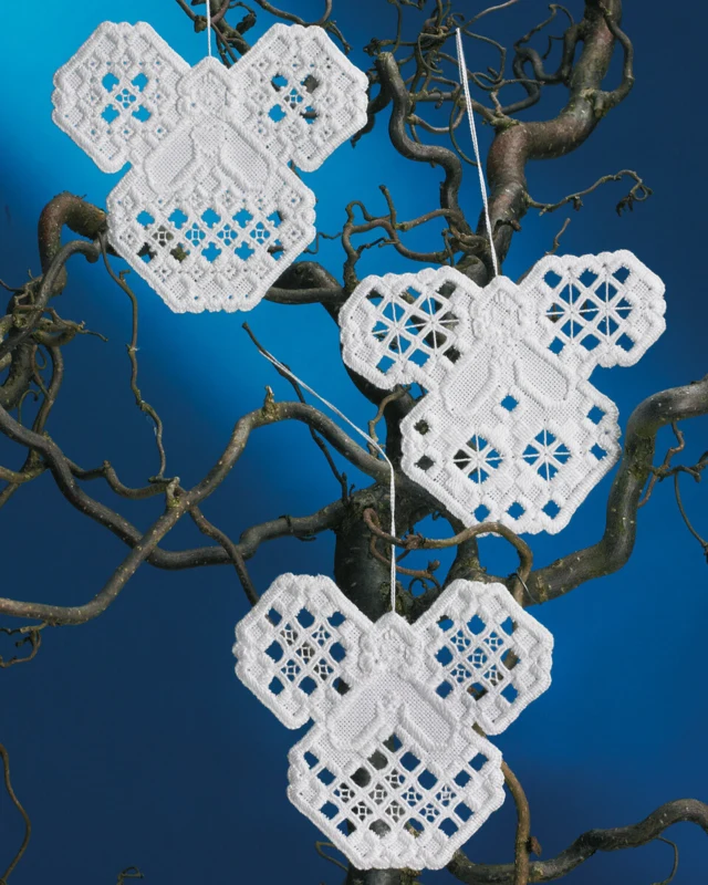 Embroidery Kit Christmas Angels Hardanger 10 x 11 cm / 3.94 x 4.33 in
