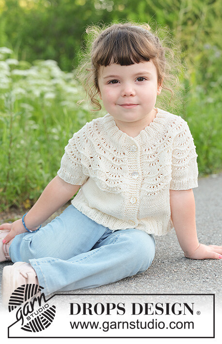 49-2 Marshmallow Morning Cardigan by DROPS Design