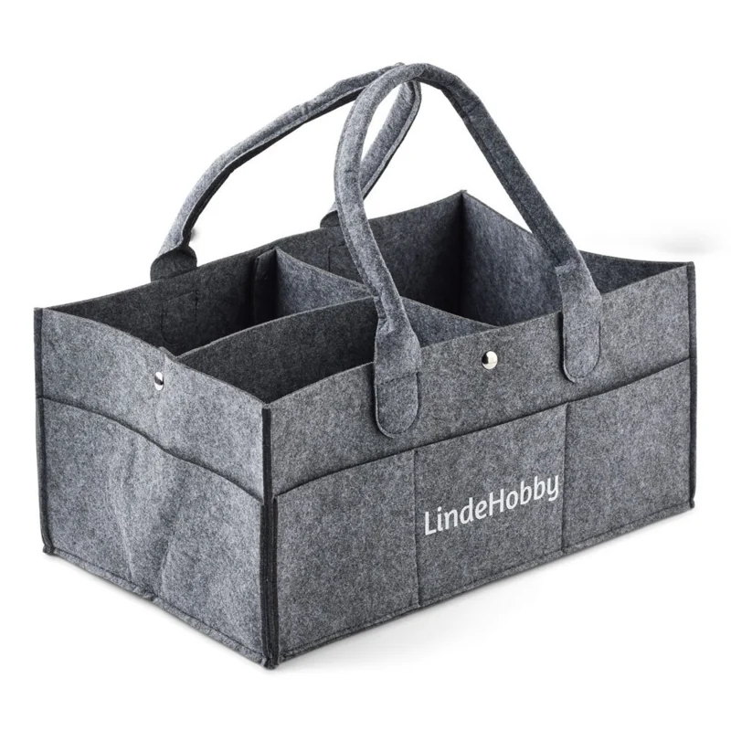 LindeHobby Felt Basket with Snap Buttons