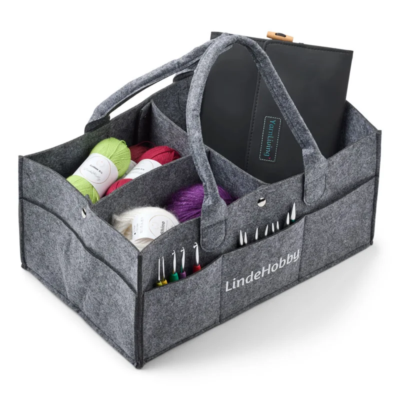 LindeHobby Felt Basket with Snap Buttons