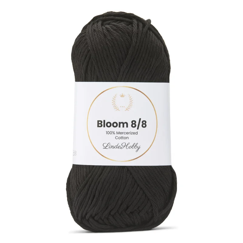 LindeHobby Bloom 8/8 Mercerized Cotton 01 Black