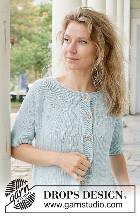 259-26 Beaded Sky Cardigan by DROPS Design