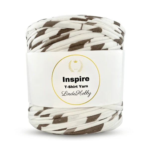 LindeHobby Inspire Print 25 White with brown stripes