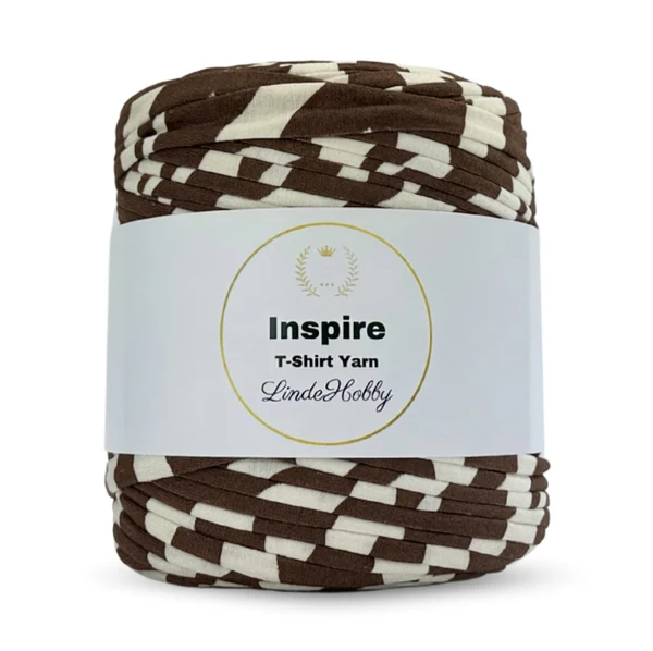 LindeHobby Inspire Print 50 Off-white with wide dark brown stripes