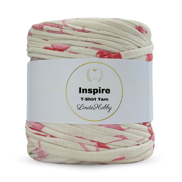 LindeHobby Inspire Print 18 Off-white with flamingos