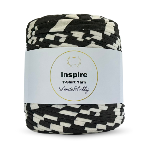 LindeHobby Inspire Print 50 Off-white with wide dark brown stripes