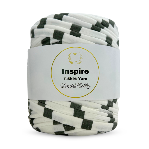 LindeHobby Inspire Print 02 White with wide green stripes