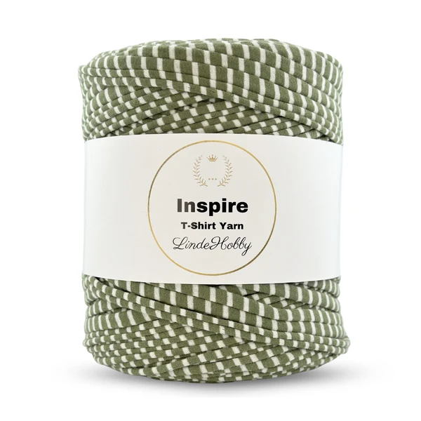 LindeHobby Inspire Print 13 Green with thin white stripes