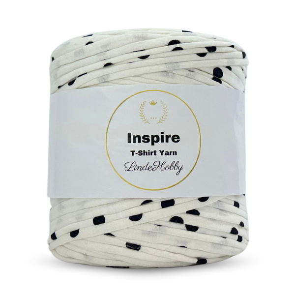 LindeHobby Inspire Print 122 White with black polka dots