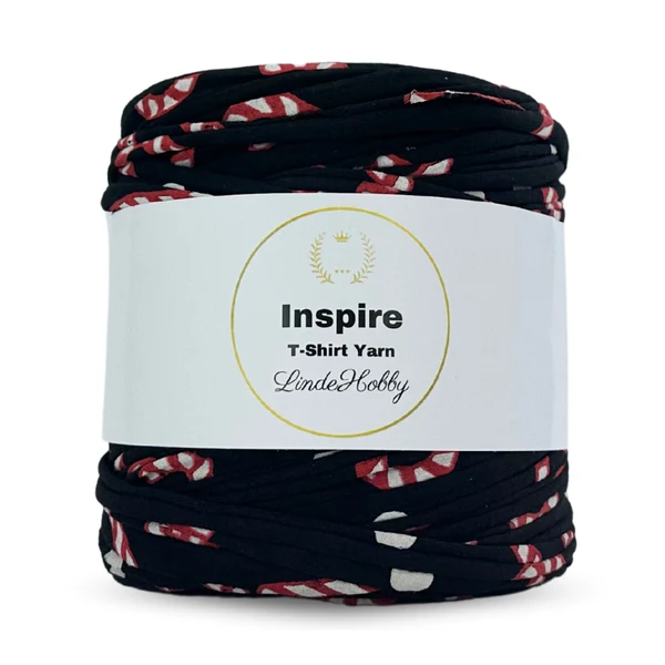 LindeHobby Inspire Print 107 Black with candy canes