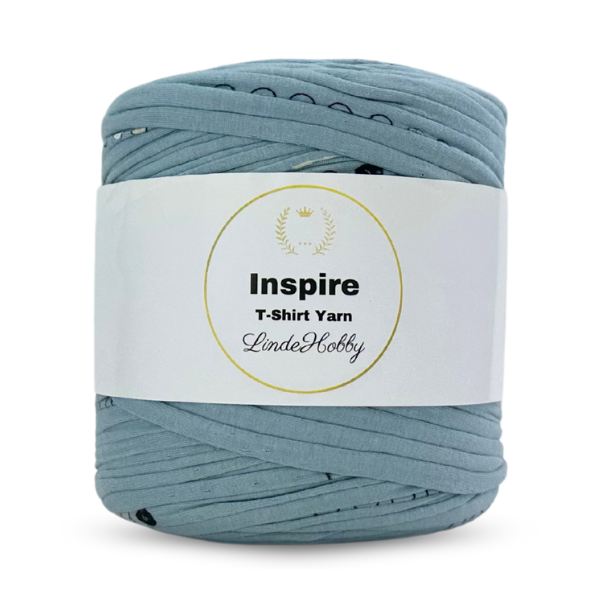 LindeHobby Inspire Print 153 Dusty light blue with circle pattern