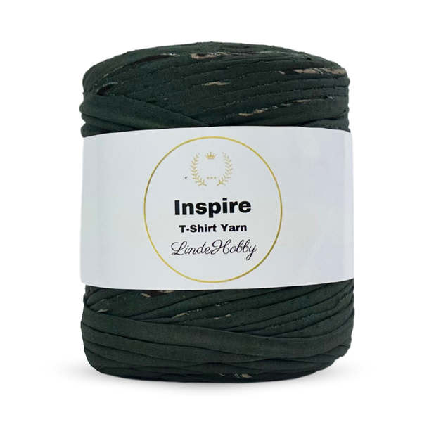 LindeHobby Inspire Print 135 Dark green with organic shapes and silver glitter
