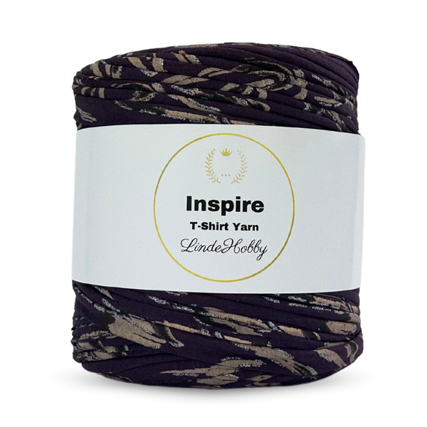 LindeHobby Inspire Print 138 Deep purple with organic shapes and silver glitter