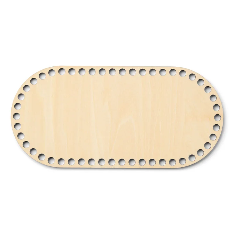 LindeHobby Bag Base, Oval, Plywood 25x12 cm