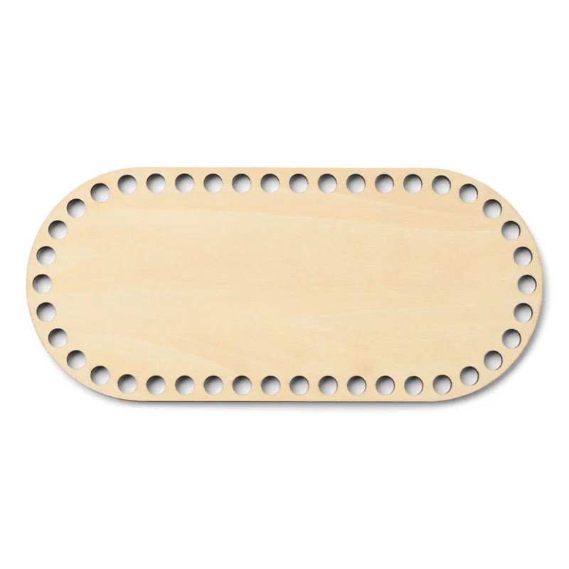 LindeHobby Bag Base, Oval, Plywood 22x10 cm
