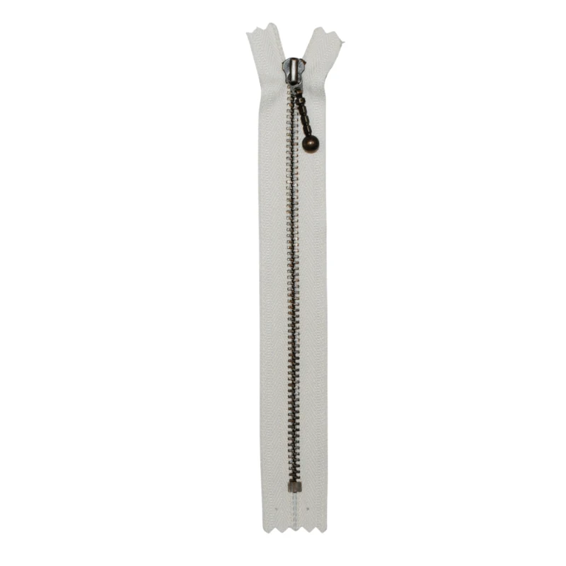 YKK Fixed Zipper Antique Brass 4 mm 17 cm 841 Ecru