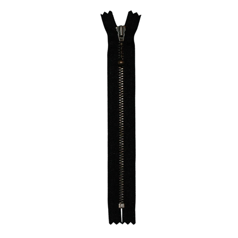 YKK Fixed Zipper Antique Brass 4 mm 17 cm 580 Black
