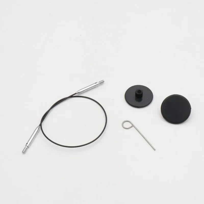 KnitPro Thin & Flex Cable, Black Silver Swivel, 40–150 cm