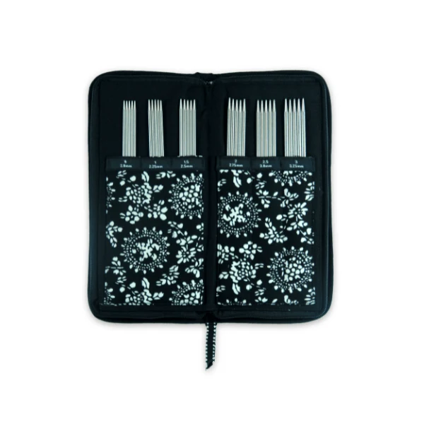 ChiaoGoo Double-Pointed Needle Set Stainless Steel, 15 cm (2.00-3.25 mm)