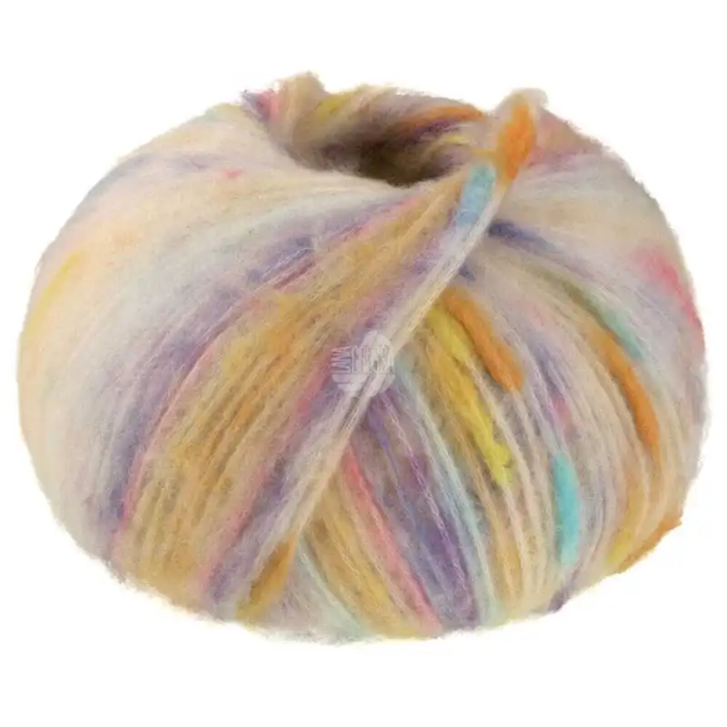 Lana Grossa Cassata 08 Off-white/orange/violet/light blue/yellow