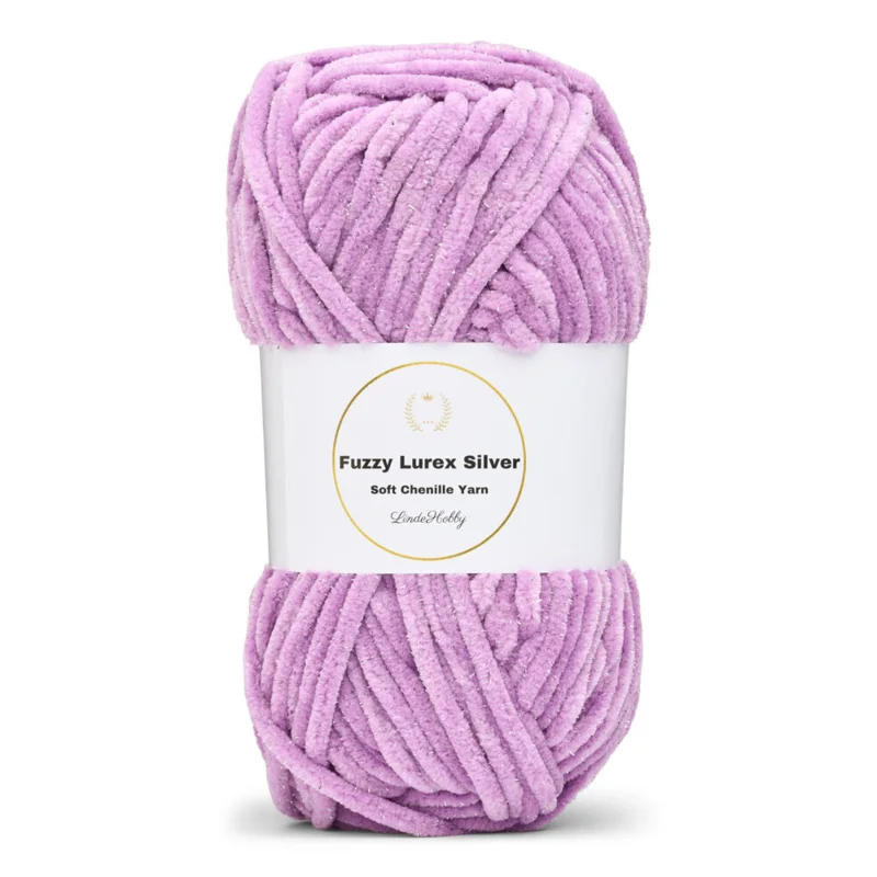 LindeHobby Fuzzy Chenille Silver Lurex 41 Lilac
