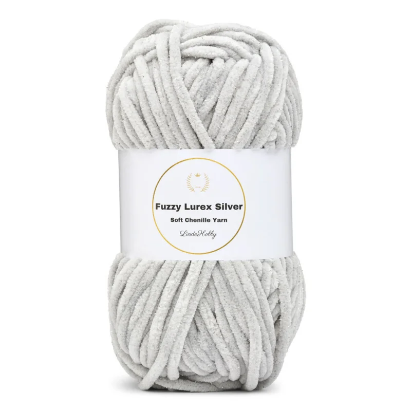 LindeHobby Fuzzy Chenille Silver Lurex 42 Gunmetal