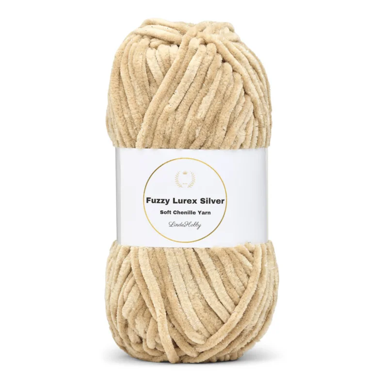 LindeHobby Fuzzy Chenille Silver Lurex 08 Beige (dark)