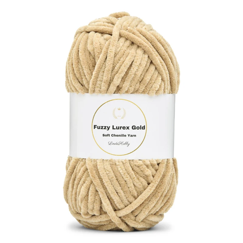LindeHobby Fuzzy Chenille Gold Lurex 08 Beige (dark)