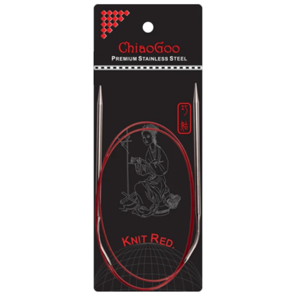 ChiaoGoo Circular Needles Knit Red Stainless Steel (23-100 cm) 100 cm